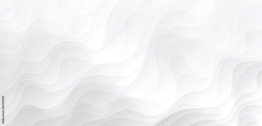 Aufkleber white abstract wavy texture. modern light background with waves.