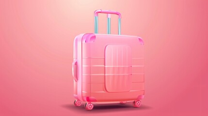 Professional Pink Travel Bag Suitcase Mockup for Business Lug Display