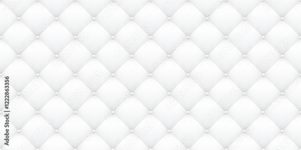Poster vector white seamless pattern. volumetric abstract upholstery background. pillow texture.