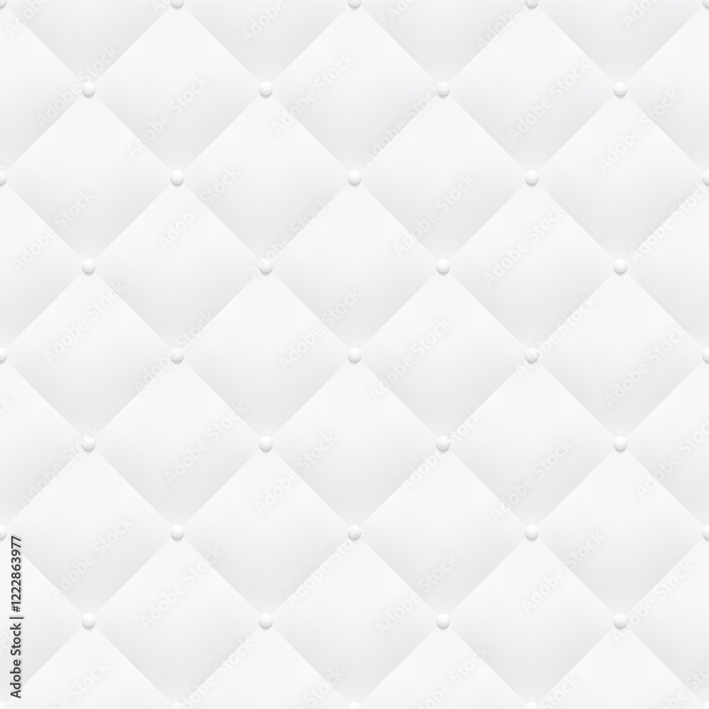 Poster vector white seamless pattern. volumetric abstract upholstery background. pillow texture.