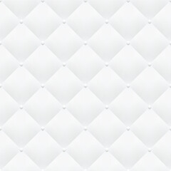 Fototapeta premium Vector white seamless pattern. Volumetric abstract upholstery background. Pillow texture.