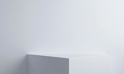 Fototapeta premium Modern and sleek white wall corner mockup in a firm setting