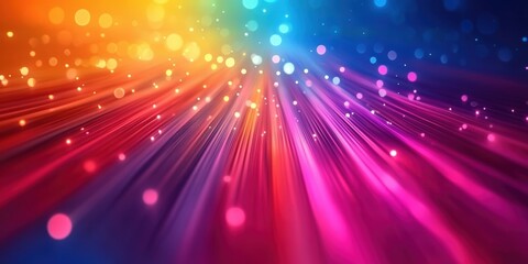 Colorful Abstract Background with Rays of Light and Bokeh Effect for Creative Projects and Design Inspiration