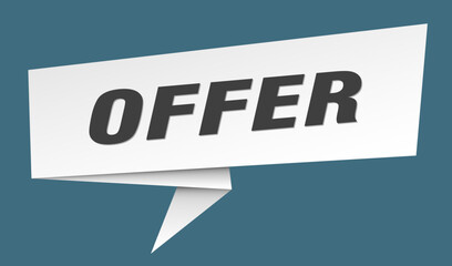 offer banner. offer speech bubble, label, sticker, sign template