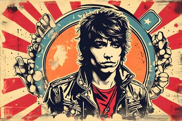 Grunge flyer or grunge rock n roll flyer collage.