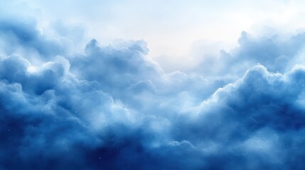 Fototapeta premium Abstract Blue Watercolor Background Featuring Soft Clouds with Gentle Texture for Creative and Artistic Projects