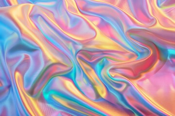 Obraz premium Image of Holographic iridescent effect silk material. Texture for background usage