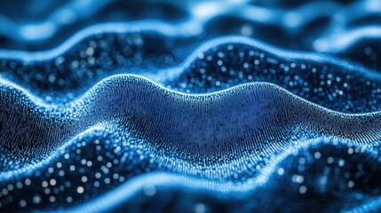 Obraz premium Abstract Blue Wavy Particle Background Design