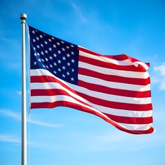 Fototapeta premium american flag on sky