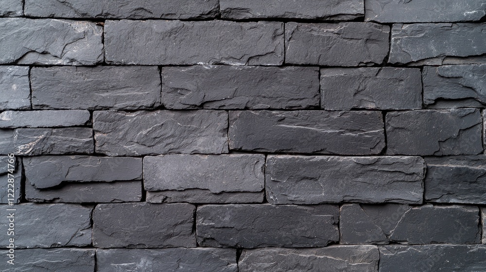 Wall mural Dark gray stone brick wall texture background