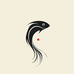 Fototapeta premium Abstract Stylized Fish Design Minimalist Art
