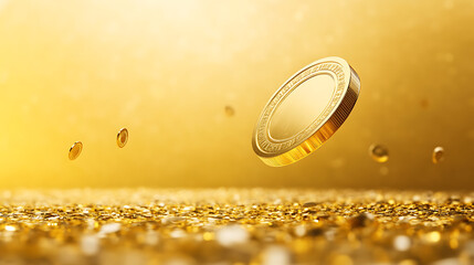 Obraz premium Gold or gold color for use in designs or illustrations in advertising or wallpaper.