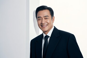 arafed asian man in a suit and tie smiling for a picture