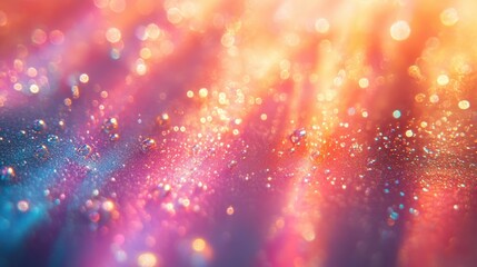 Obraz premium Colorful abstract background featuring rays of light with sparkling droplets creating a dreamy atmosphere, perfect for creative projects and visual storytelling