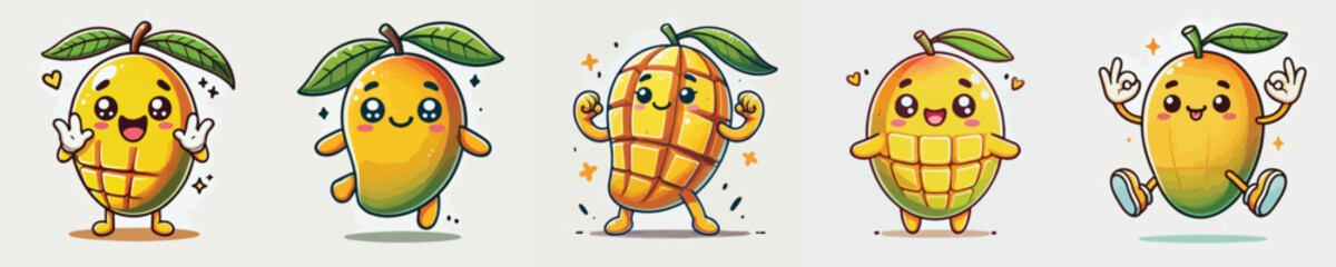 cute mango vector has body parts