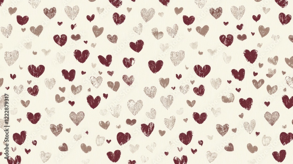 Poster a delightful arrangement showcases an elegant pattern filled with small, intricate hearts in various