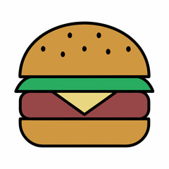 Classic Burger Vector Illustration for Food Design