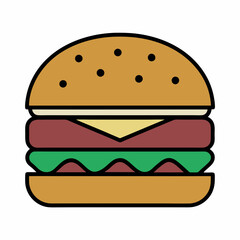 Classic Burger Vector Illustration for Food Design