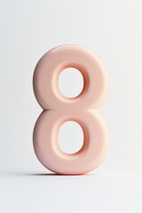 Sleek, modern number eight in soft pastel hue, emphasizing minim
