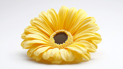 Beautiful Yellow Gerbera Daisy Flower Bloom Closeup Nature Photography Soft Fresh Plant Image Macro 