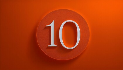 number ten on orange background