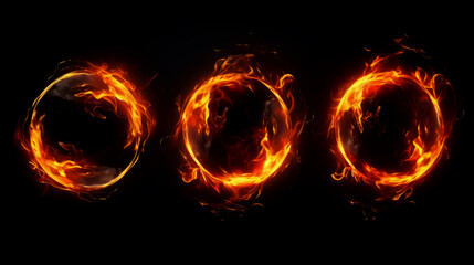 fire burning on black background