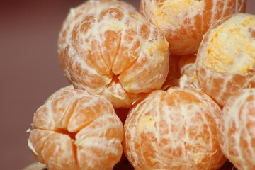 Close up of tangerines without peel