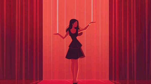 Female Marionette Puppet for Toxic Abuse Control Manipulation