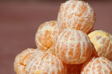 Close up of tangerines without peel