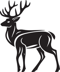 Fototapeta premium A minimalistic black silhouette of a deer