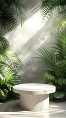Fototapeta premium Product display podium, circular white platform