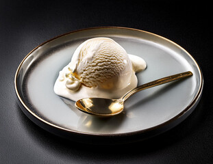 Generated image　アイスクリーム　黒バック