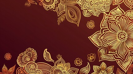 Elegant Floral Henna Indian Mehendi Background Vector Illustration