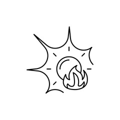 Outline Sun with Solar Flare icon for Geospace Exploration