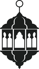 Elegant Islamic Lantern Silhouette Vector Design for Festive Celebrations
