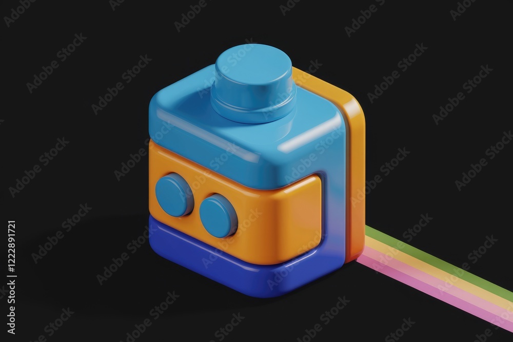 Poster Abstract 3D rendering of a colorful, geometric object with rounded edges and smooth surfaces.