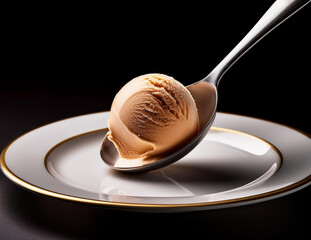 Generated image　アイスクリーム　黒バック