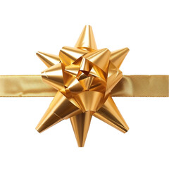 Elegant Gold Bow Isolated on Transparent Background