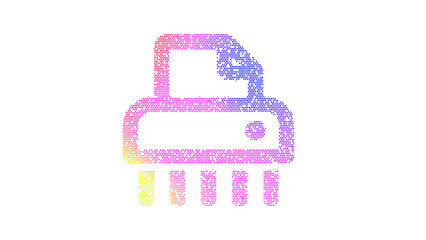 Icon shredder is made up of LED square shapes. There are bright diodes and there are black dead diodes
