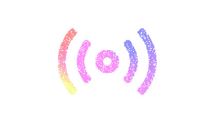 Icon signal stream is made up of LED square shapes. There are bright diodes and there are black dead diodes