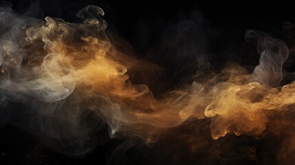 Brown Smoke Wisp on Black Background Capturing Ethereal Movement and Mystique for Creative Projects and Visual Art Applications
