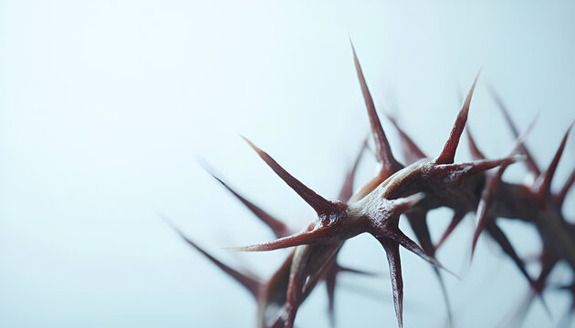Crown of thorns isolated on white. Easter attribute