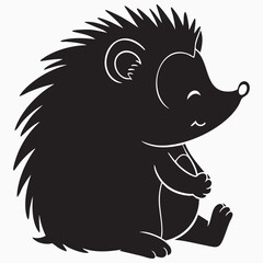 hedgehog cartoon page silhouette 