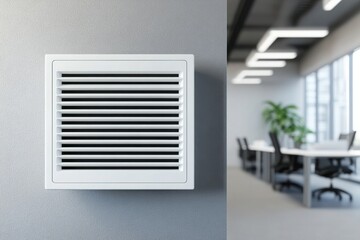 Modern air vent installed in an office space, enhancing ventilation and creating a comfortable work environment.