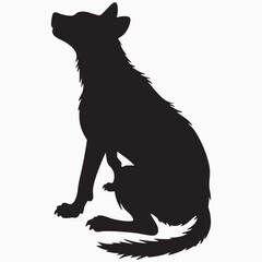 black silhouette of a wolf