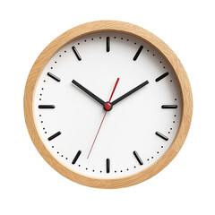 Simple wall clock, isolated cutout object with shadow, isolated on white background 
