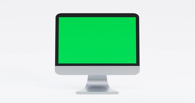 apple mac monitor with green screen 4K resolution video