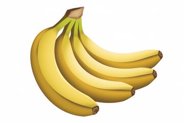 A bunch of ripe yellow bananas, isolated on a white background.