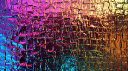 Abstract Iridescent Texture Background Colorful Pattern Design Modern Digital Art Foil Shiny Purple 