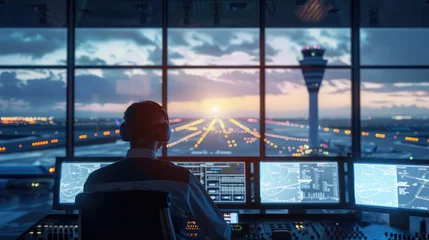 Image of a simulated risk situation on a computer screen in an airport control room © Liliya Trott